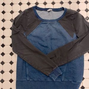 splendid washed denim sweatshirt - medium
